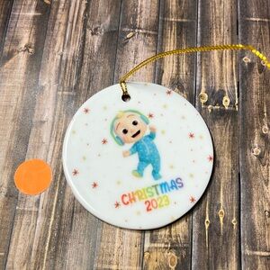 5for$10 Cocomelon 2023 Christmas White Ceramic Ornament Merry Christmas NWT